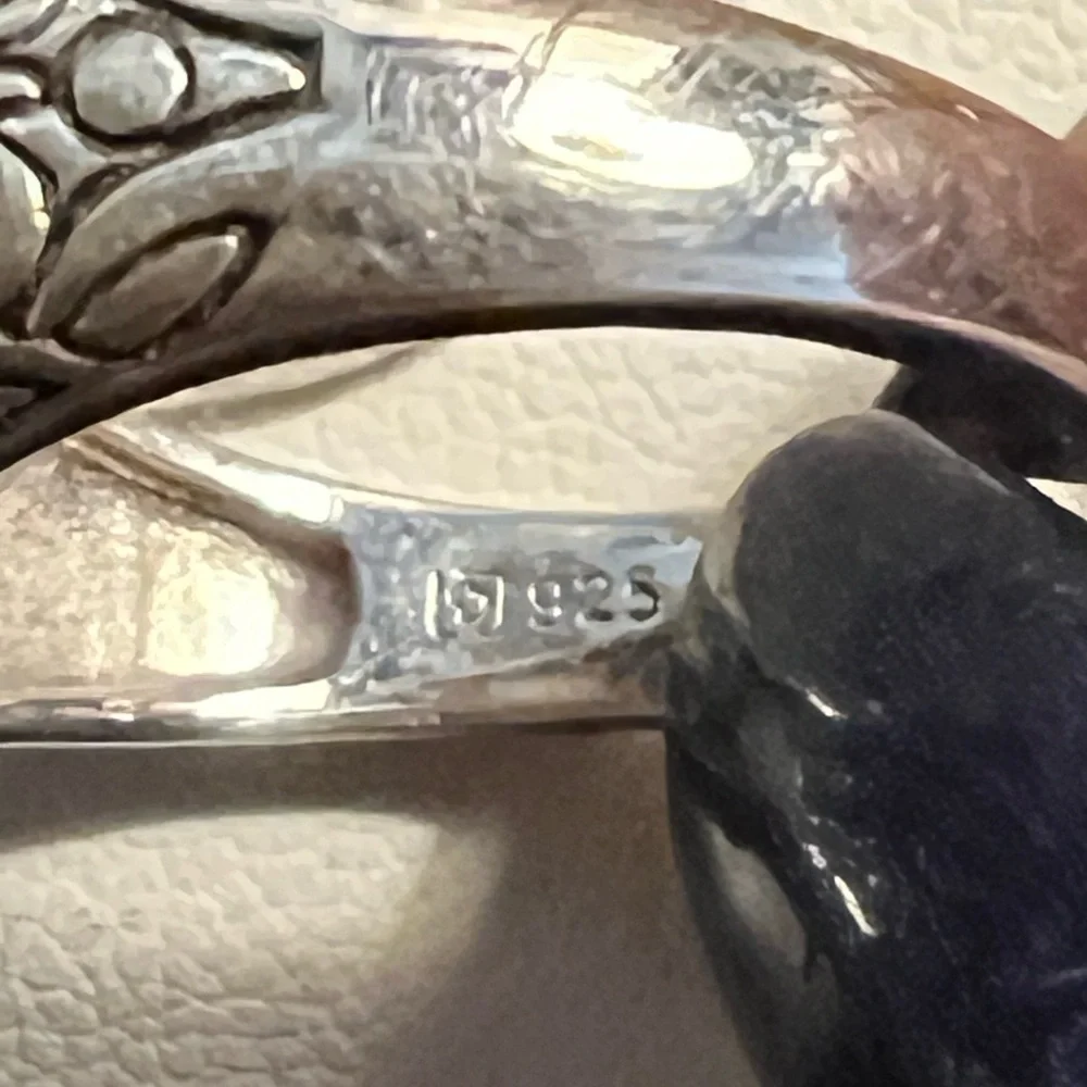 Sterling Silver Floral Filigree Amethyst Ring Size 8
